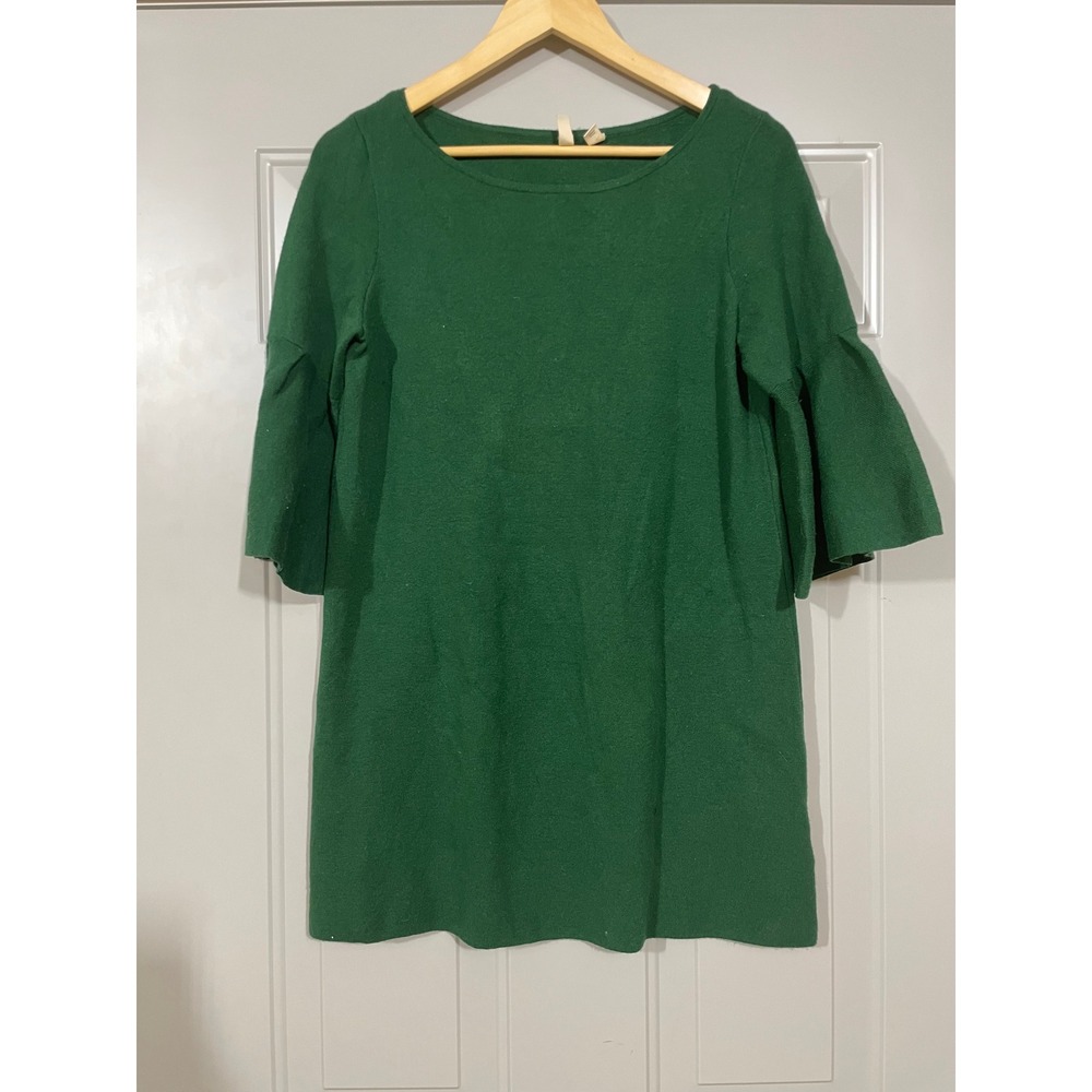 Moth Anthropologie Knit Tunic Women Size S Green Excellent Bell Sleeve OB832762